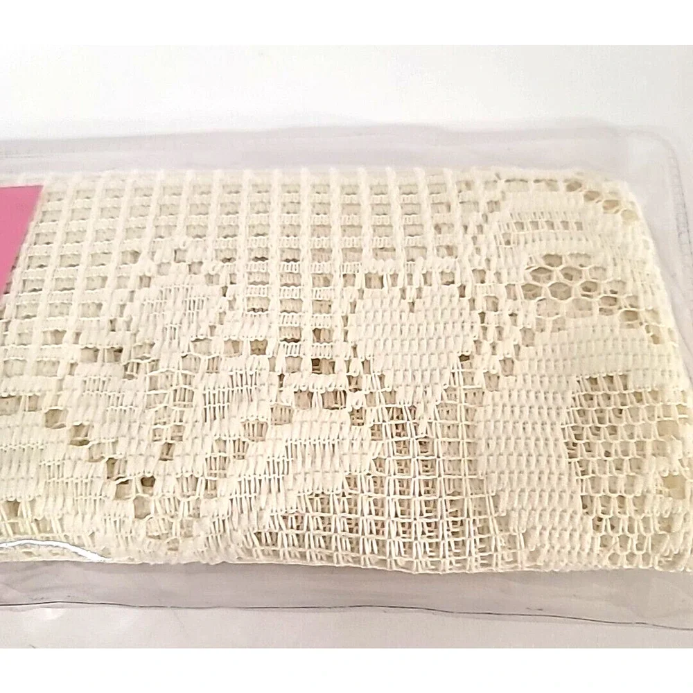 Vintage‎ Ashley Taylor Heartland Beige Lace Table Runner Hearts 13”x56”